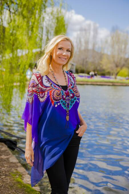 Katherine Kelly Lang from 
The Bold and Beautiful with her new fashion line of kaftans, at Floriade. Photo: Jamila Toderas