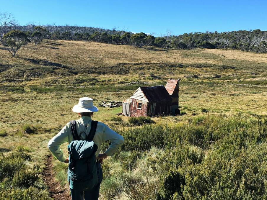 Four Mile Hut stands out among the desolate landscape of this remote valley in Northern Kosciuszko National Park. Photo: Tim the Yowie Man