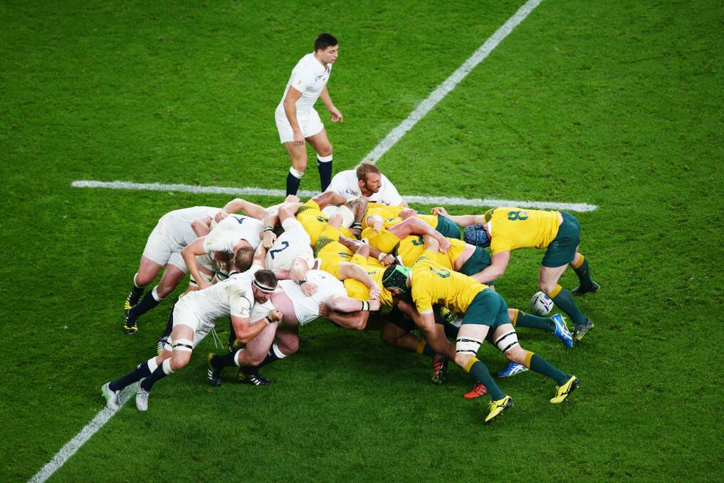 Aussies force: The Wallabies' scrum set the platform for their win. Photo: Getty Images