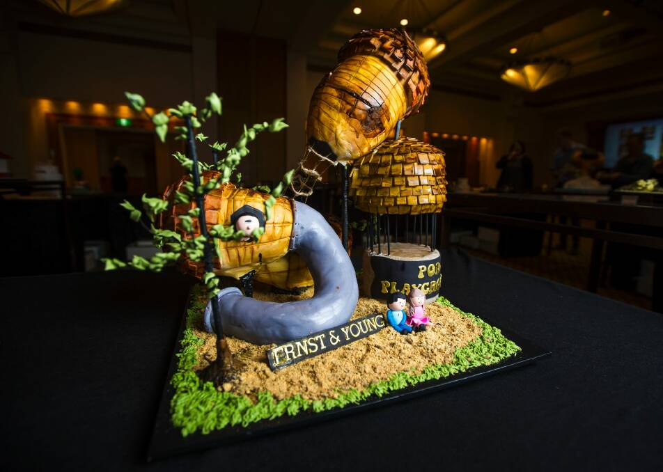 Last year's PANDSI Cake Off tackled Canberra-themed cakes, like this one of the National Arboretum's acorn playground. Photo: Dion Georgopoulos