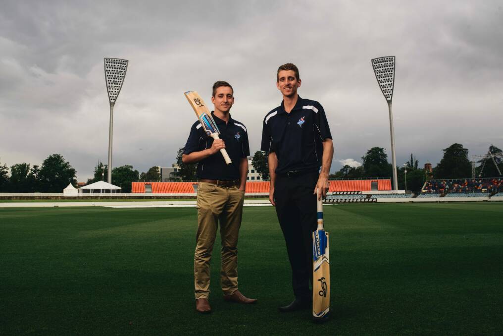 Brothers Mark and Dean Solway at Manuka Oval. Photo: Rohan Thomson