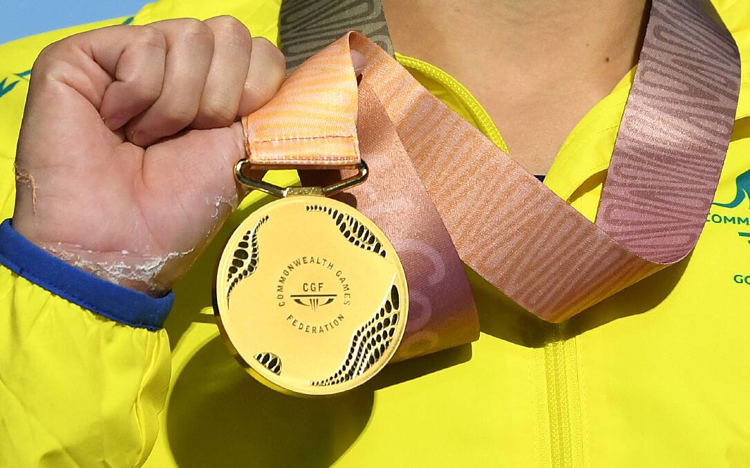 A gold medal at the 2018 Commonwealth Games in the Gold Coast. Photo: AAP