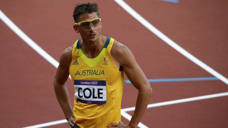 Canberra's Brendan Cole shows his disappointment after failing to qualify for the men's 400m hurdles final. Photo: Reuters