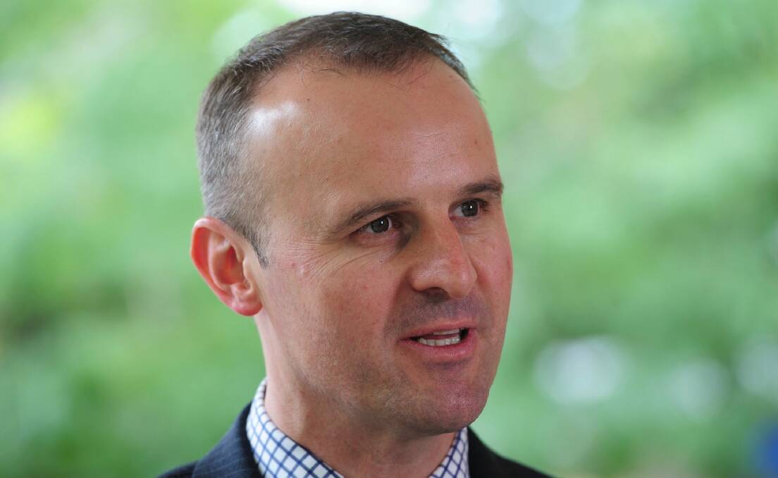 ACT Chief Minister Andrew Barr is wooing carriers through a $1.1 million fund for co-operation between airlines and tourism agencies promoting Canberra. Photo: Graham Tidy