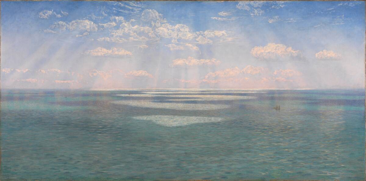 The British Channel seen from the Dorsetshire Cliffs, by John Brett.  Photo: NGA