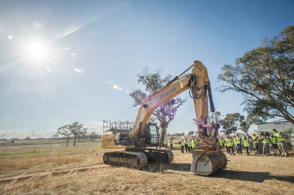 A sod turning ceremony held in Ginninderry's first suburb, Strathnairn last month. Photo: Karleen Minney