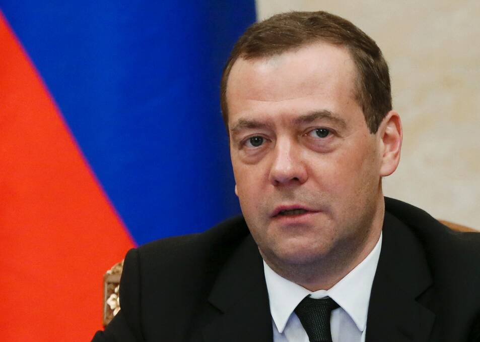A grammatical correction to a Wikipedia page about Russian prime minister Dmitry Medvedev is linked to a web address of the Defence Department. Photo: AP