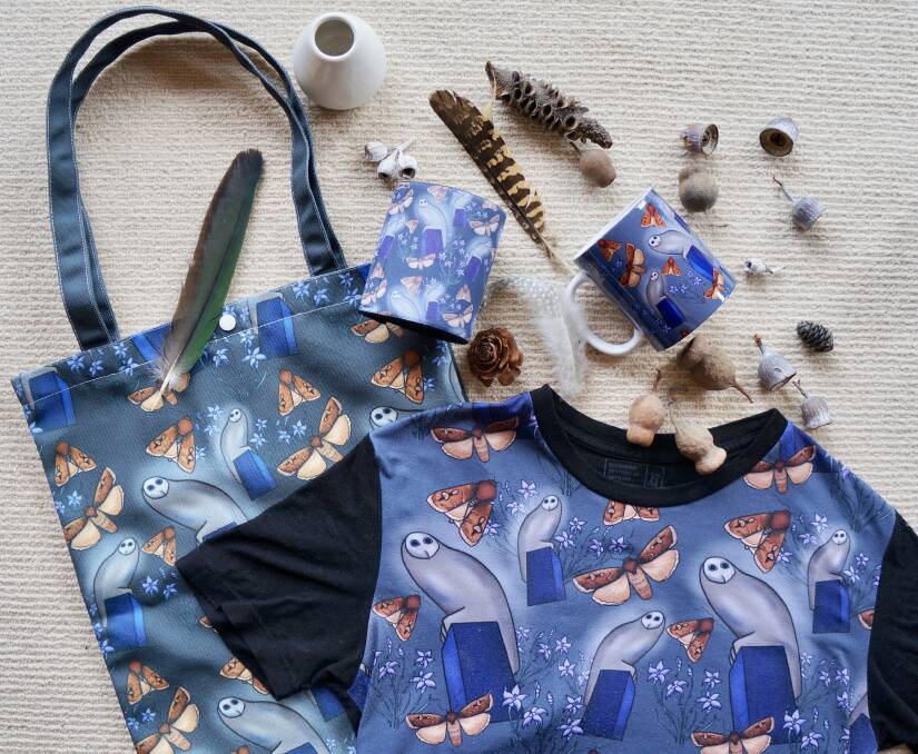 New fabric, featuring the Belconnen owl, by Canberra artist Sophie Kristine. Photo: Supplied