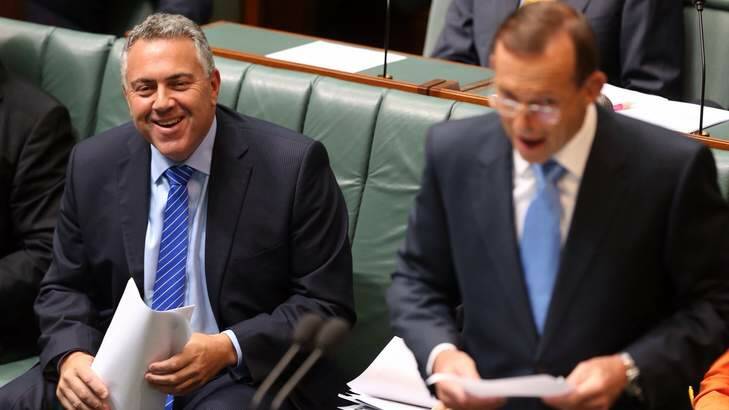 Prime Minister Tony Abbott and Treasurer Joe Hockey during question time. Photo: Andrew Meares