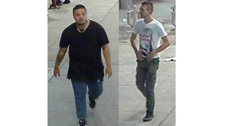 The two men suspected of assault in Civic in January. Photo: ACT Policing