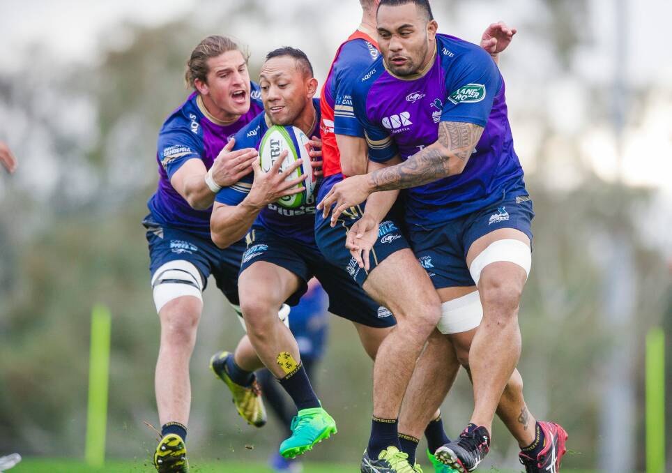 Christian Lealiifano at Brumbies training in May. Photo: Sitthixay Ditthavong