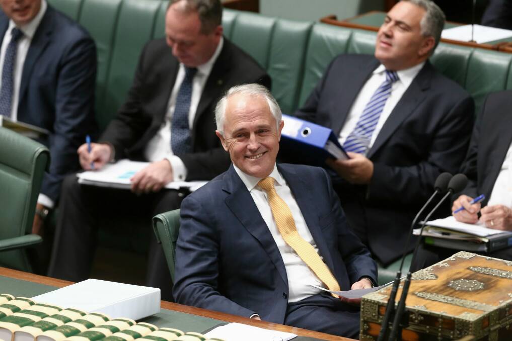Nicer suit: Malcolm Turnbull in question time on Thursday. Photo: Alex Ellinghausen