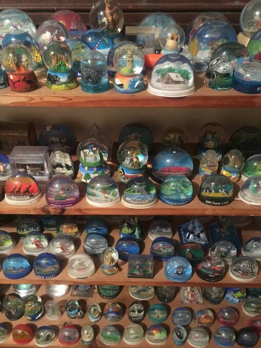 Some of Sally Hopman's incredible collection of 700 snow domes which will go on exhibition in Canberra late next year. Photo: Supplied