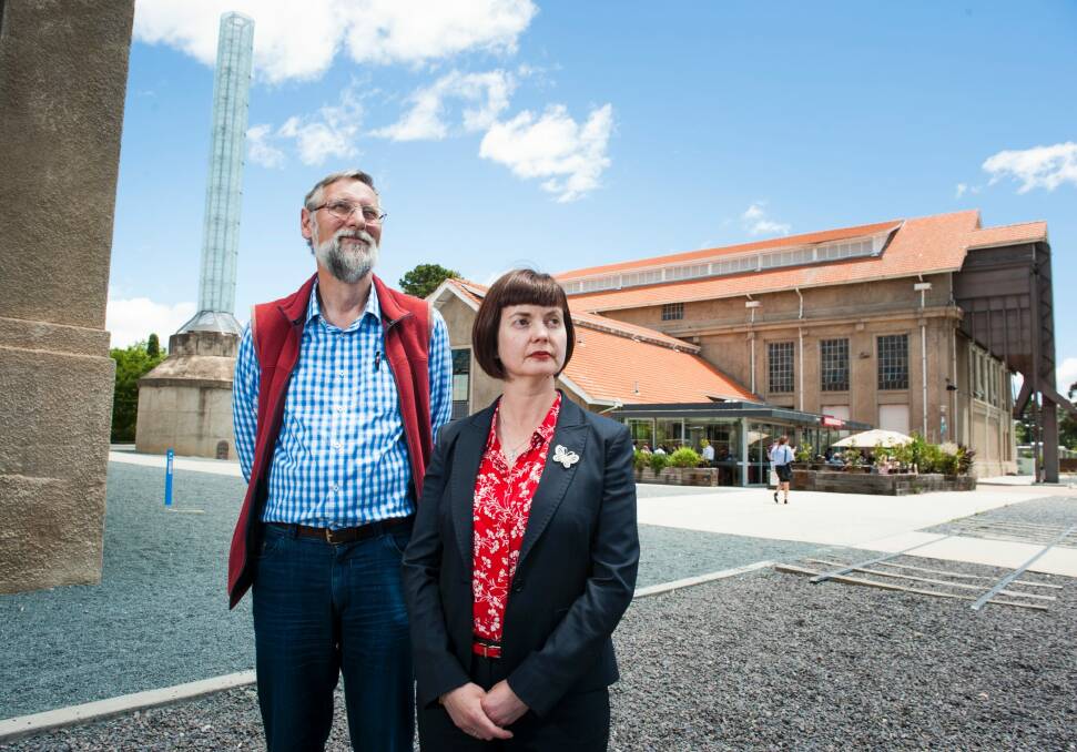 Nick Swain and Rebecca Scouller of the Kingston and Barton Residents Group are concerned about a lack of consultation over the move to allow a hotel at the Kingston Arts precinct. Photo Elesa Kurtz Photo: Elesa Kurtz