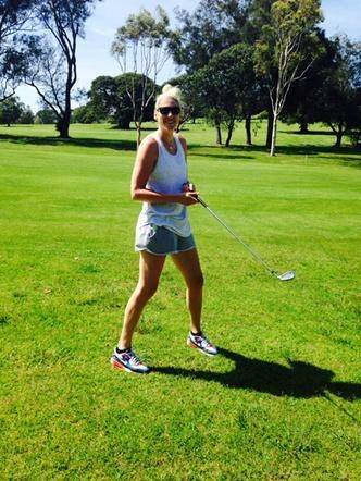 Canberra Capitals basketballer Lauren Jackson on the golf course.