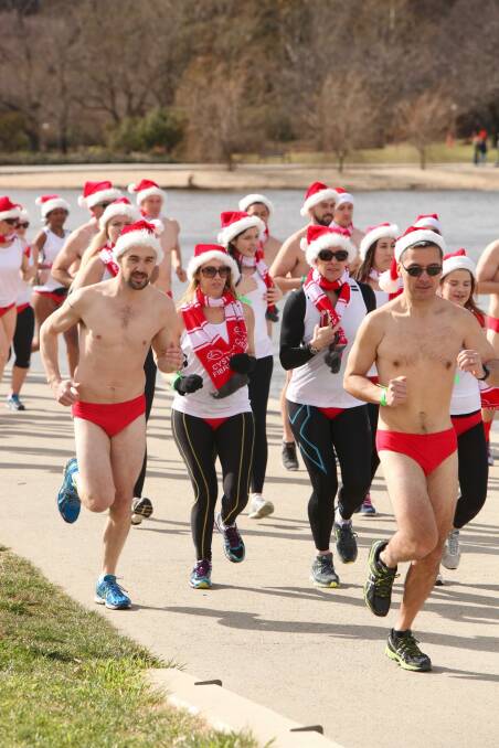 The Santa Speedo Shuffle is on again on July 30 to raise funds for Cystic Fibrosis ACT. Photo: Supplied