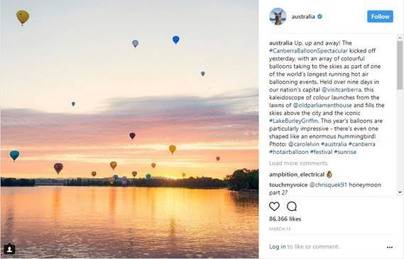 Carol Elvin's shot of the start of Canberra Balloon Spectacular will feature in a slideshow to be seen by millions of people. Photo: Supplied
