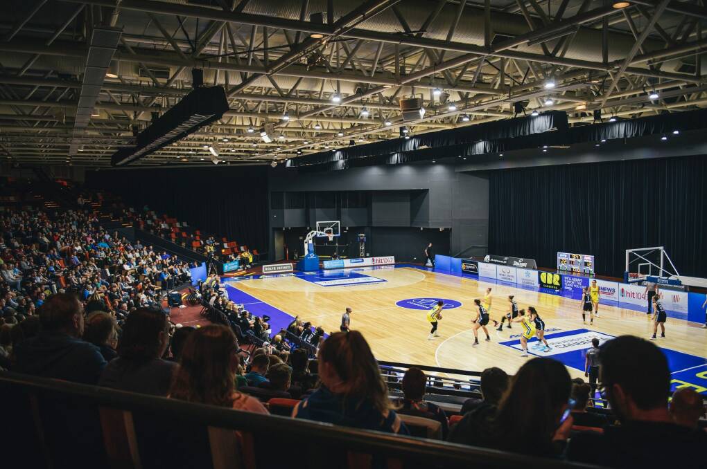 The new basketball court at the National Convention Centre. Photo: Rohan Thomson