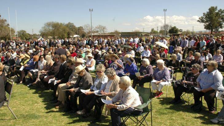 Saturday's memorial service at Canowindra in central western NSW. Photo: Denis Gregory