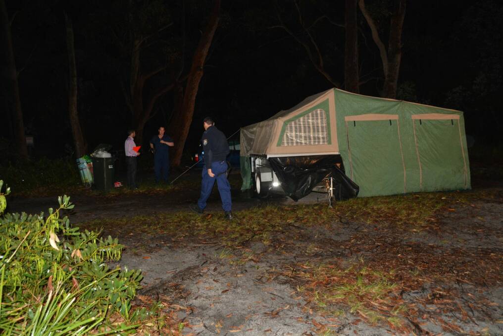 Ulladulla police, Shoalhaven area detectives and State Emergency Services attended the scene of a stabbing at Lake Tabourie. Photo: Ron Aggs