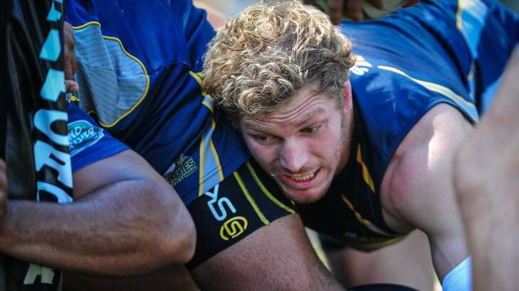 Nervous: David Pocock will return from a knee reconstruction when he leads the Brumbies in a pre-season trial against Otago. Photo: Katherine Griffiths