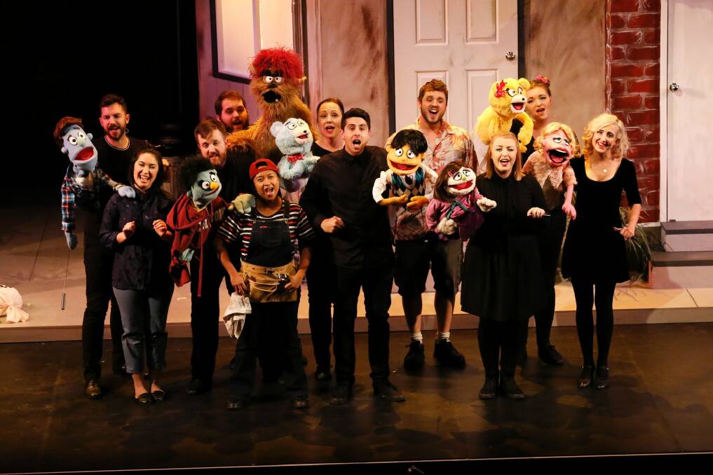 The cast in the finale of Supa's <i>Avenue Q</i>. Photo: Family Fotographics. Photo: Family Fotographics
