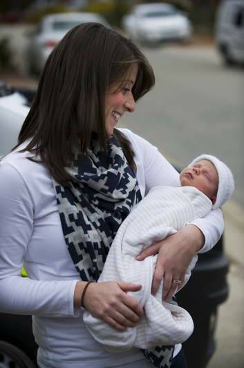 Meryn and baby Emma Weenink. Photo: Rohan Thomson