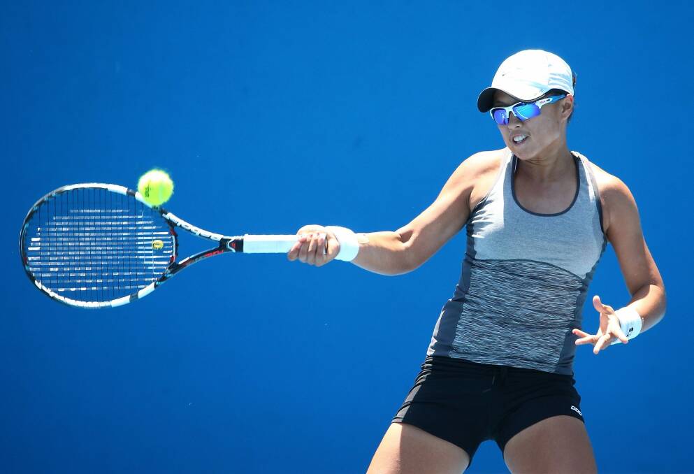 Canberra's Alison Bai was knocked out of the ACT claycourt international singles, but will play in the doubles on Wednesday. Photo: Scott Barbour