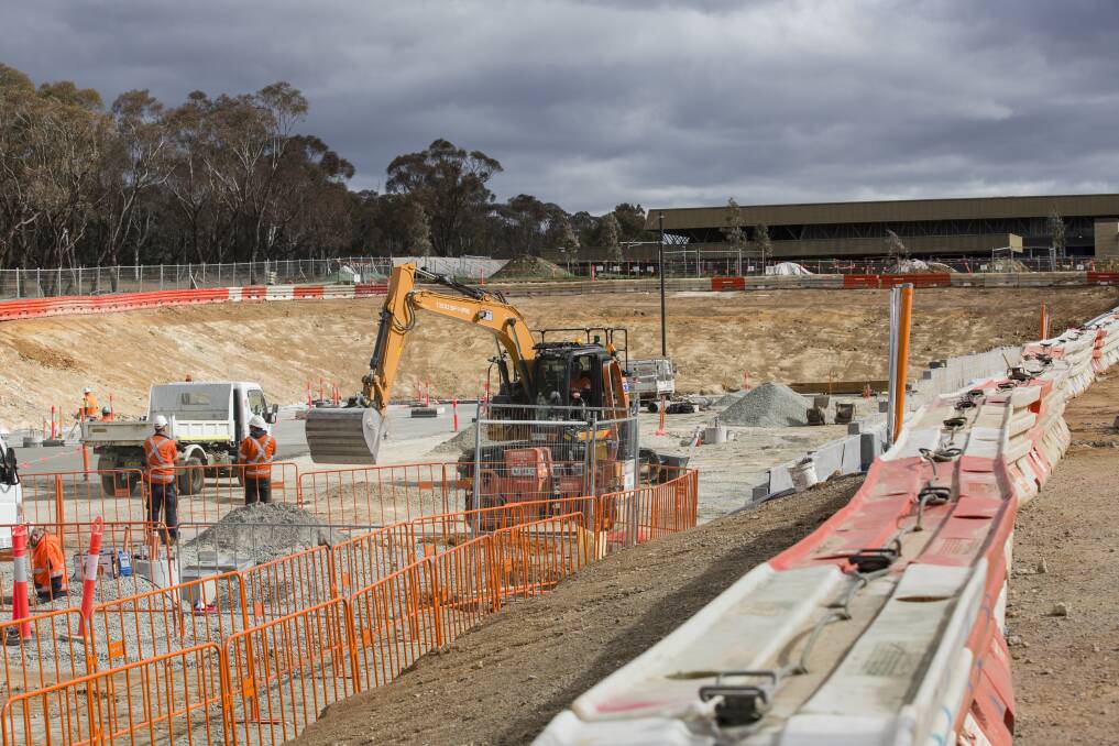 The ACT economy is set to take a hit from a drop in construction industry jobs as major projects - such stage one of the light rail - comes to an end. Photo: Jamila Toderas