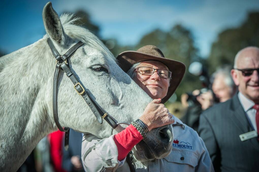 Janny Poate with Remount horse Scorpio.  Photo: Karleen Minney