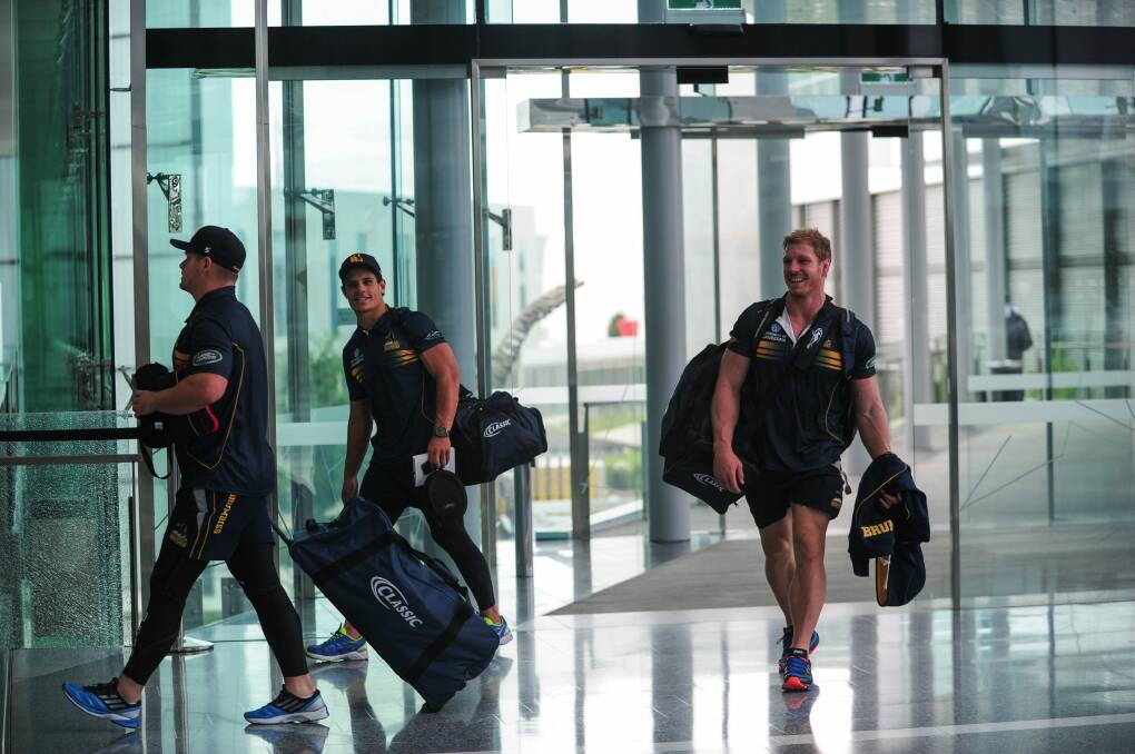 Jet-setters: The Brumbies hope international flights to Canberra will boost their Super Rugby campaign. Photo: Katherine Griffiths
