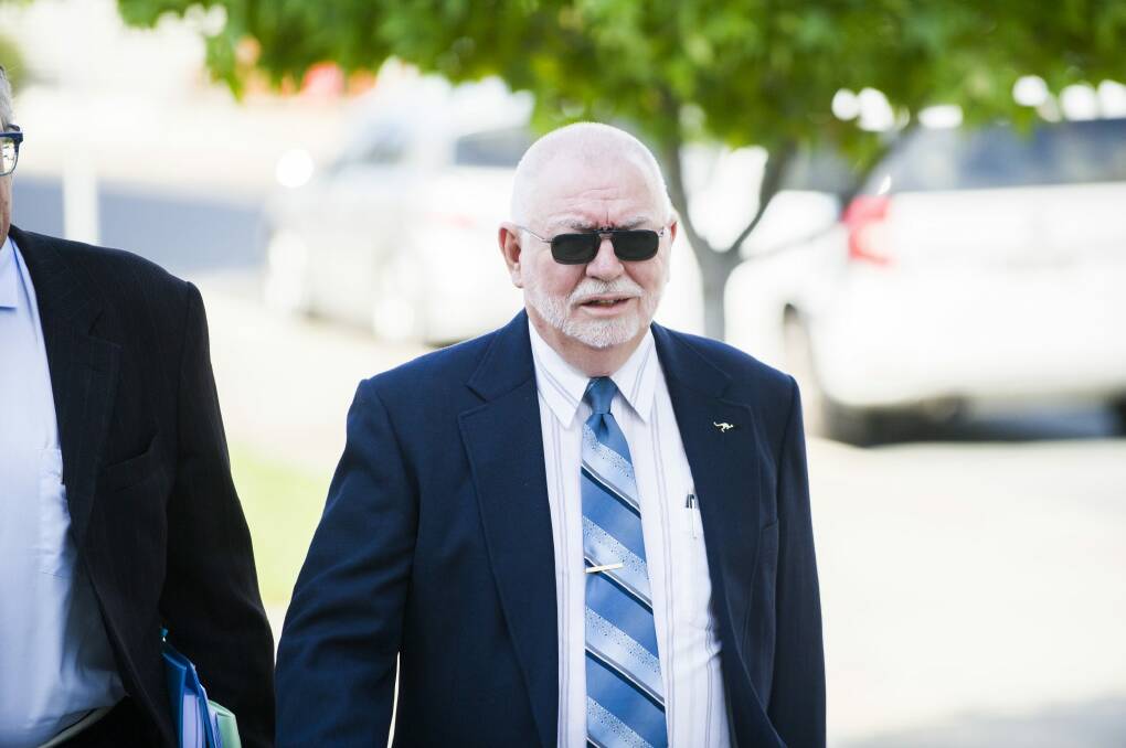 Gregory Sutton outside the ACT Magistrates Court on Tuesday morning.  Photo: Rohan Thomson