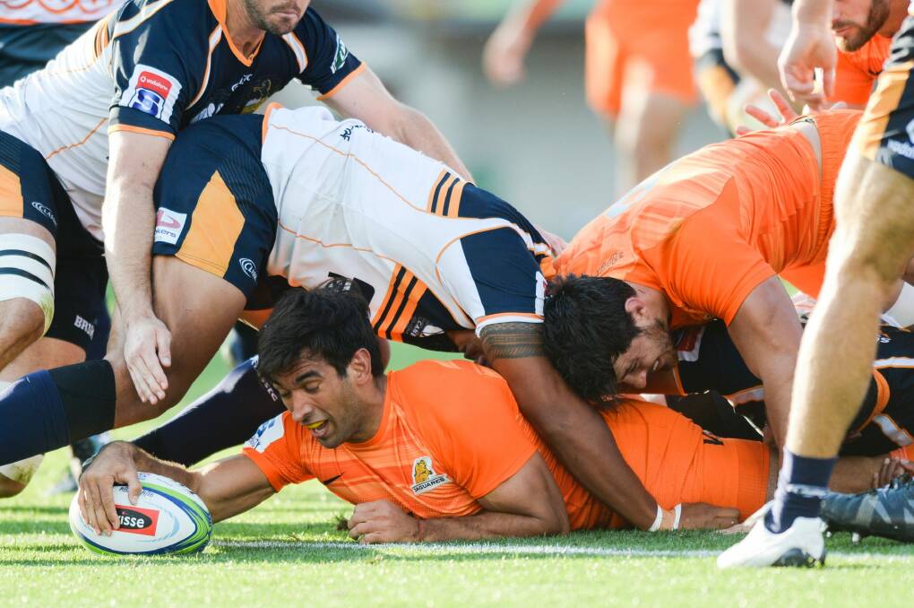The Jaguares proved too strong for the Brumbies at Canberra Stadium on Sunday. Photo: AAP Photo: Rohan Thomson
