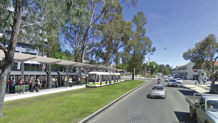 An artist's impression of the City interchange for the Canberra light rail. Photo: Supplied