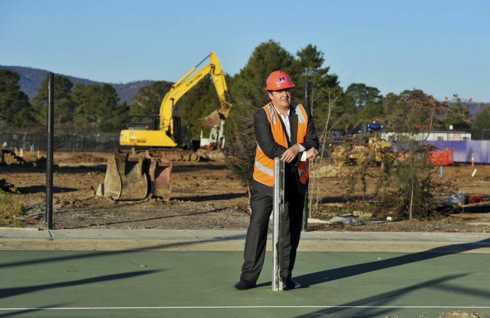 Tennis ACT CEO, Ross Triffitt, at the Lyneham construction site, where the tennis centre redevelopment is taking place. Photo: Graham Tidy