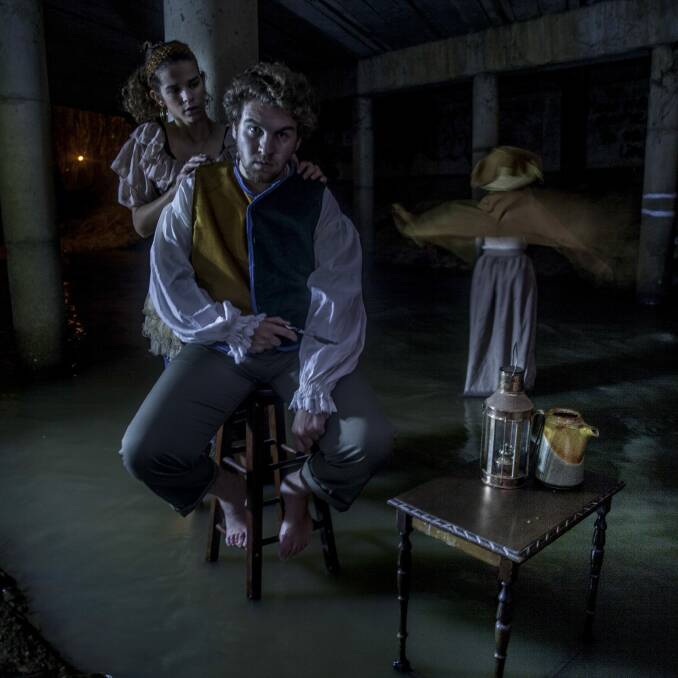 Spencer Cliff, front, as Sweeney Todd and Georgie Juszczyk as Mrs Lovett in The Demon Barber of Fleet Street. Photo: Archie Chew