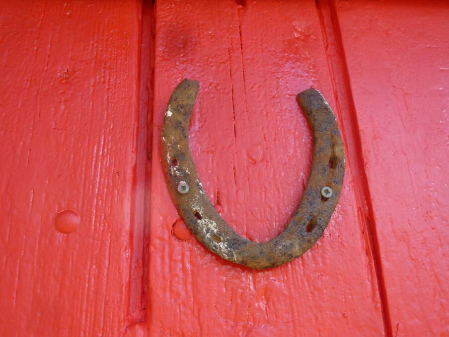 Horse shoe on the front door of Horse Camp Hut. Photo: Tim the Yowie Man