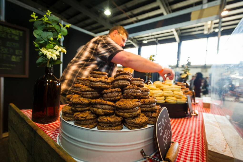 Will Cowie manning the Hungry Brown Cow stand at the Indulge Expo. Photo: Dion Georgopoulos