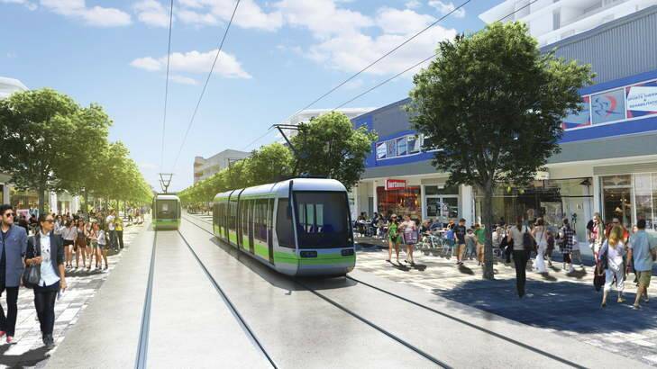 Artist?s impression of the proposed Canberra light rail.