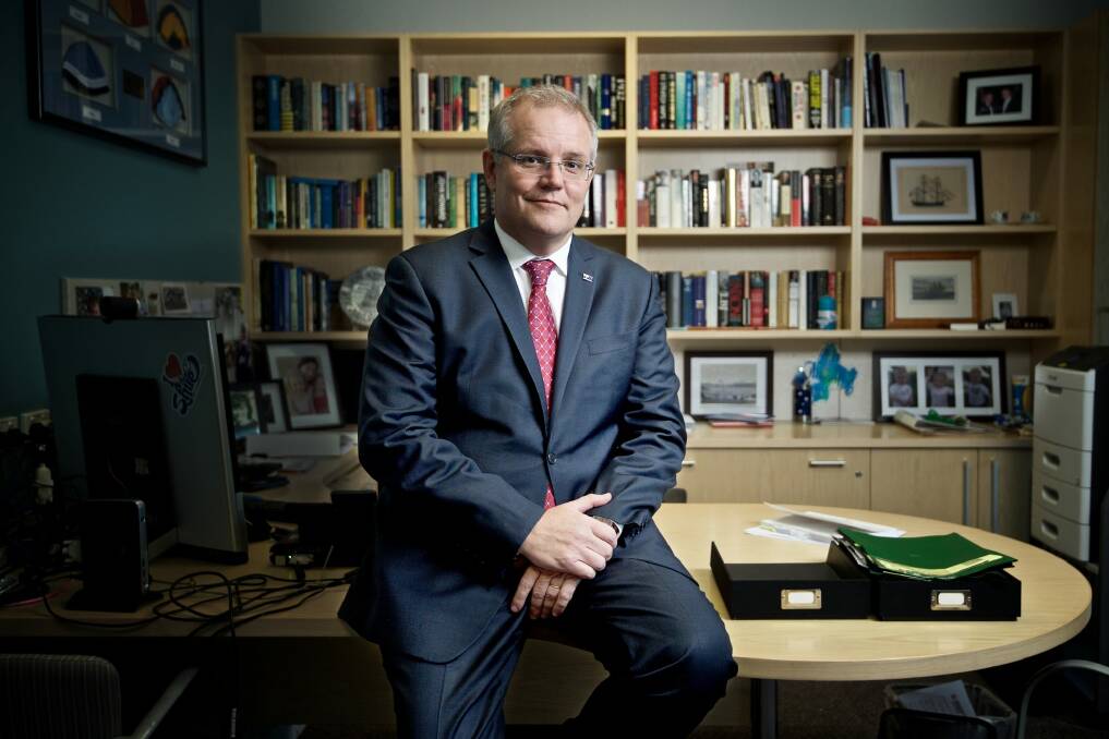 Treasurer Scott Morrison in his Sydney electorate office. Photo: Wolter Peeters