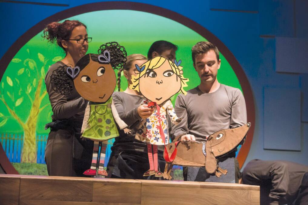 Charlie and Lola come to life on their stage in their "Extremely New Play". Photo: Supplied