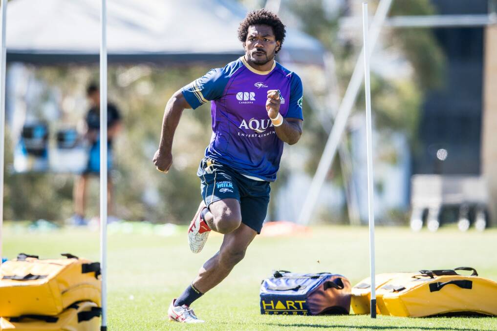 Henry Speight trains for the Brumbies this week. Photo: RUGBY.com.au/Stuart Walmsley