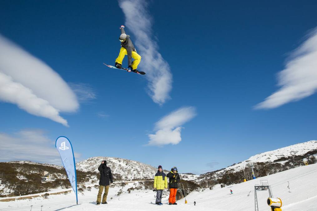 Snowboarders were out in force at Perisher on Thursday Photo: Rohan Thomson