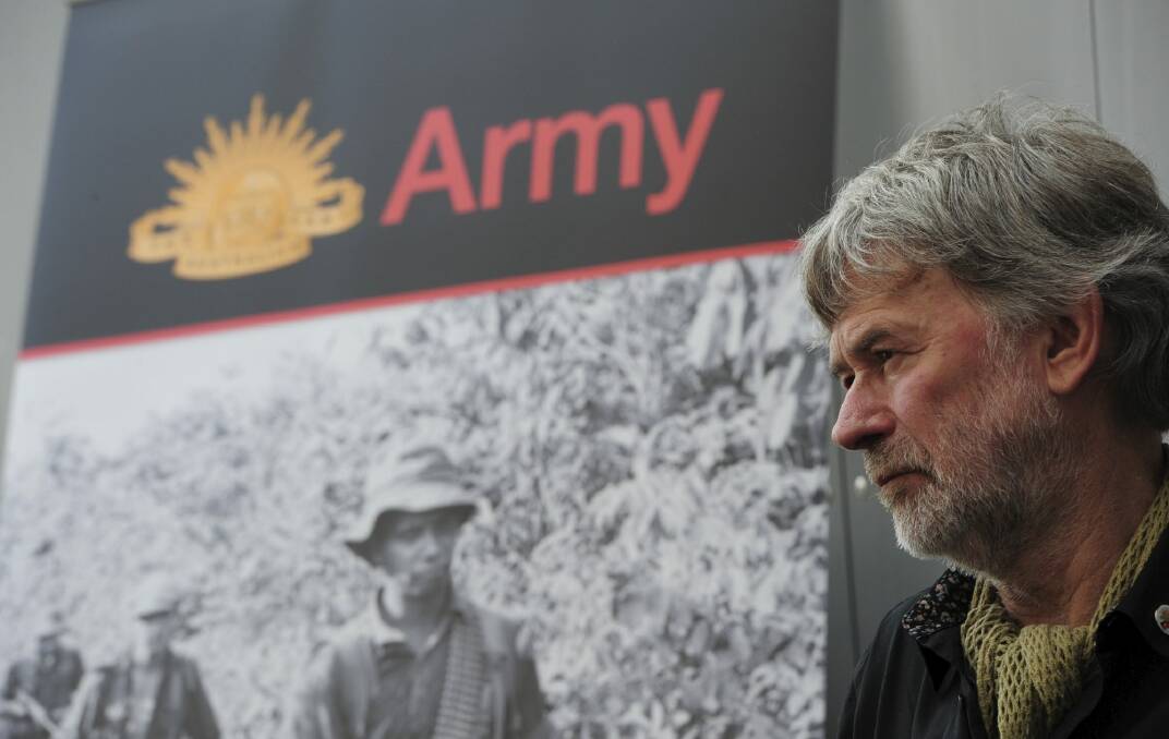 Australian singer-songwriter John Schumann, in conjunction
with the Australian Army, has launched a commemorative song  paying tribute to Indigenous soldiers.  Photo: GRAHAM TIDY