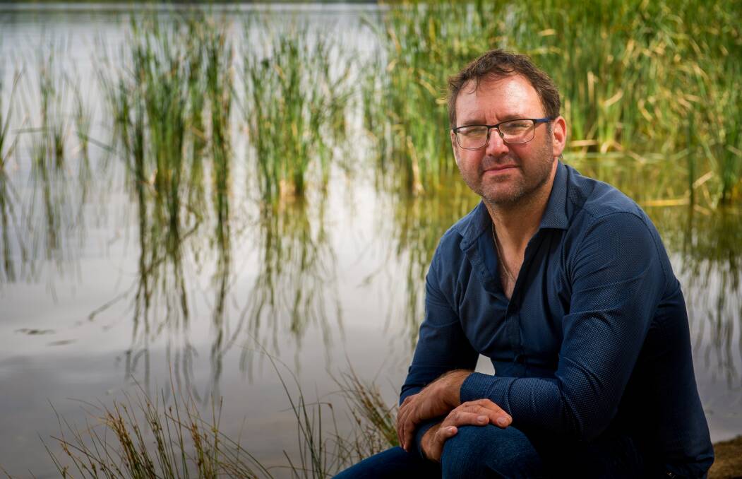 Professor Ross Thompson, who is concerned by the contamination of waterways with pharmaceutical waste, beside Lake Ginninderra. Photo: Elesa Kurtz