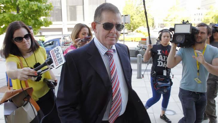 Peter Slipper arrives at the ACT Magistrate Court in Canberra on Tuesday, December 3. Photo: Andrew Meares