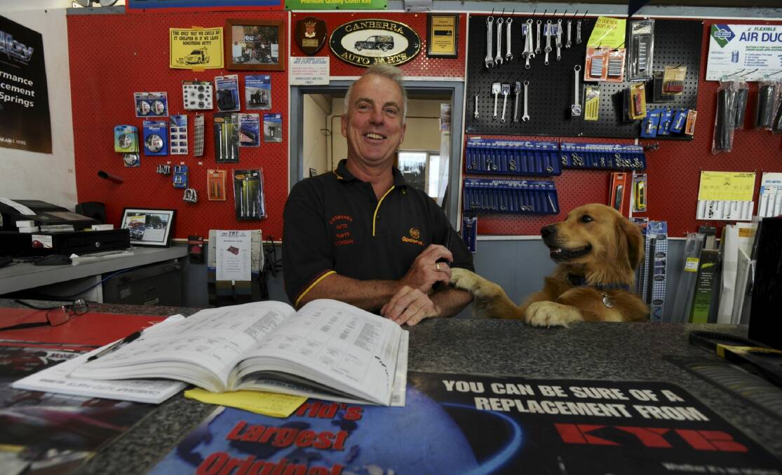 Andrew Garrard, owner of Canberra Auto Parts in
Dickson, closed his shopfront on Friday after 32 years in business. Photo: Graham Tidy