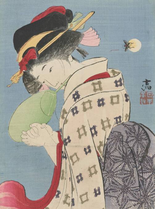 Kodo  Yamanaka (1869-1945), Firefly (Hotaru) 1913 in Melodrama in Meiji Japan. From the Clough Collection of kuchi-e prints, National Library of Australia. Photo: Supplied