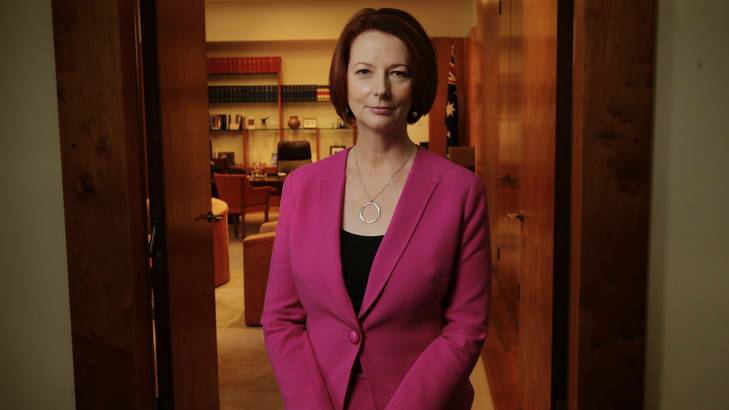 Prime Minister Julia Gillard poses for a portrait in her Parliament House on Thursday. Photo: Andrew Meares