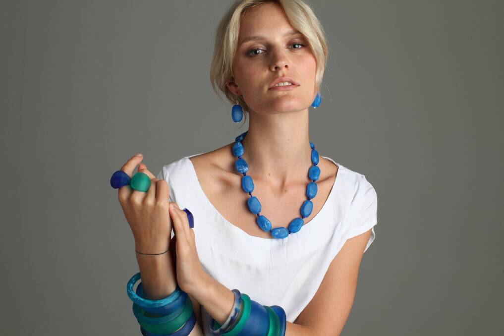 Some of the Polka Luka range of contemporary resin jewellery by Canberra designer Alex Freeman. Photo: Picasa
